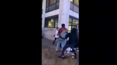 Kid loots iMac from computer store and gets jumped by others trying to grab it from him