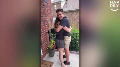 Boy Surprises Childhood Best Friend Dressed As FedEx Driver