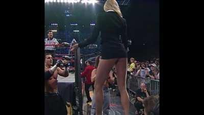Prime Stacy Keibler Shaking her ass on the Announce Desk in WCW...