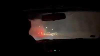 Extreme drifting with fireworks