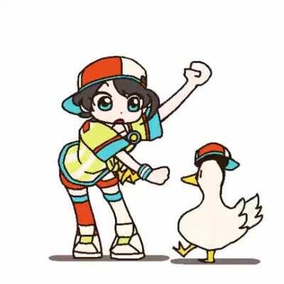 The duck dances with her pet duck
