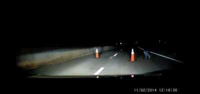 Unnerving Late Night Road Block