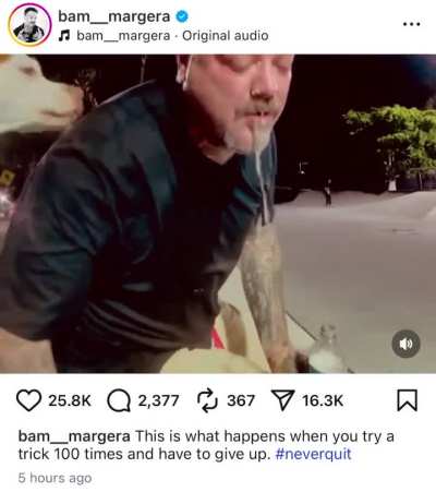 Bam throwing up…from skating