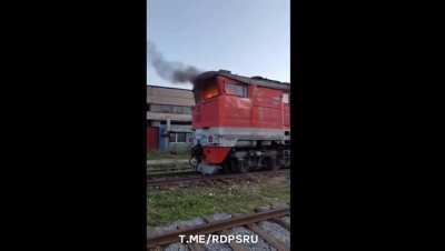 (The Right of Strength) Heating up these cold October mornings. Next target? A locomotive. Good luck trying to repair it.