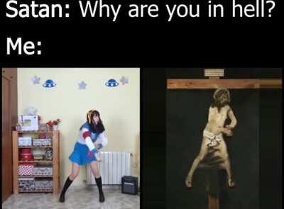 Jesus dancing with god - colorized.