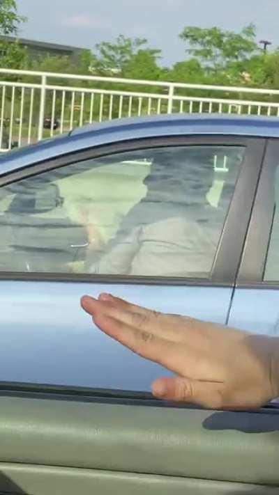 Was stopped at a red light and the car next to us showed us his kitties!