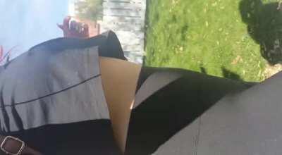 Flashing a tit in public!