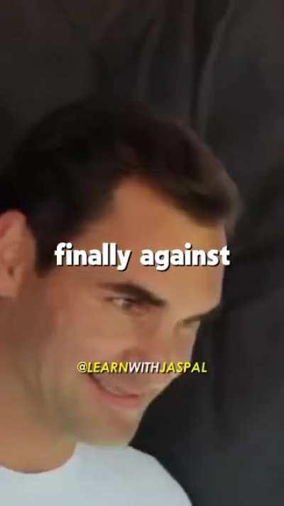 Roger Federer keeping a pinky promise