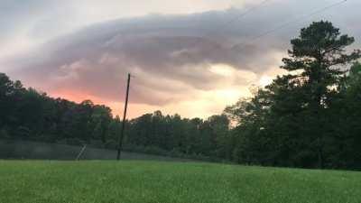Awesome shelf cloud associates with an outflow boundary yesterday south of Atlanta, Ga