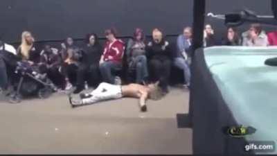 Indy wrestler injured in botch. Crowd apathetic.