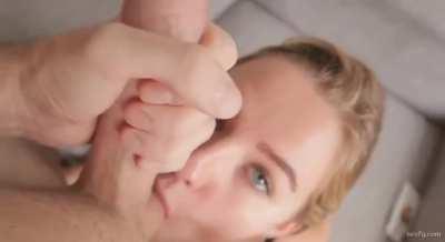 Cum On Blonde Face Pov