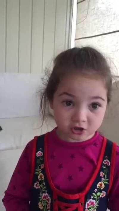 Lovely little girl learns that meat comes from animals