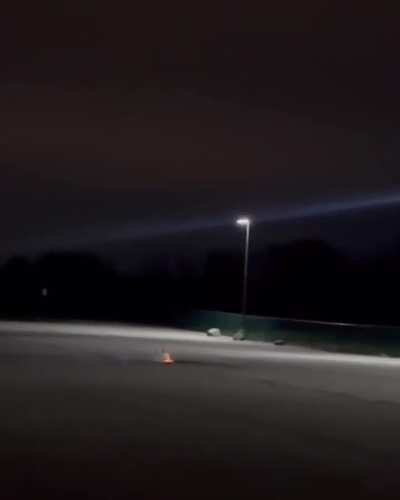 Lighting up gas cans like fireworks.