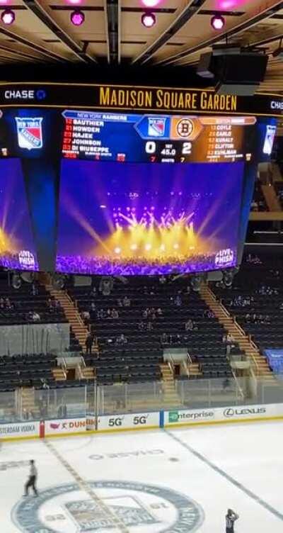 In the building for the first time since being freed from the rafters