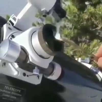 (Directly at the Sun)It might be warm