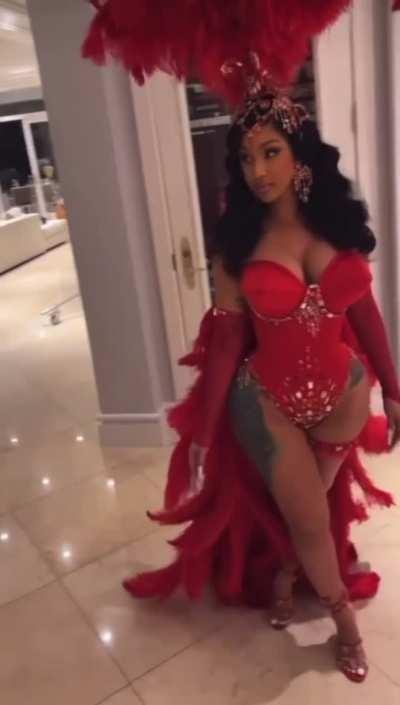 Cardi B serving legs, hips, lips, and tits for her 30th birthday