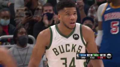 [Highlight] Giannis can't be stopped as he euro steps into the lane for the dunk!