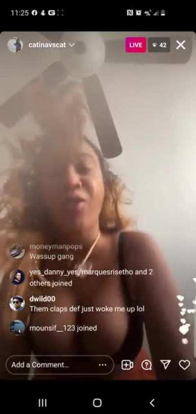 Naked live on Instagram. Follow me and DM me @catinavscat