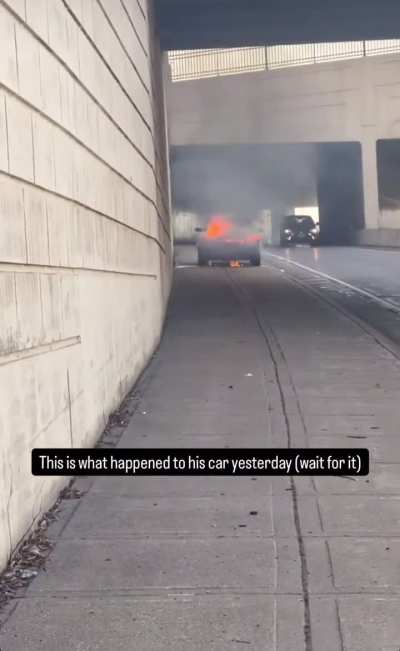 Car explodes next to firefighter