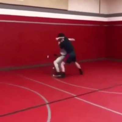 Three piece combo meal delivered in wrestling room.