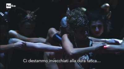 Naked actresses playing devils in opera