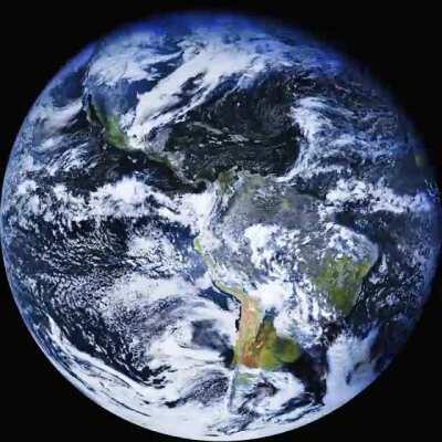 A time lapse of the eclipse from last week, as seen by GOES-16