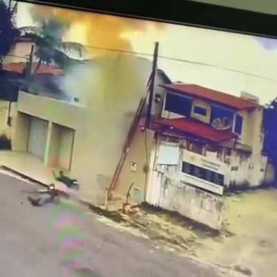 Throwing things at a live electric line.