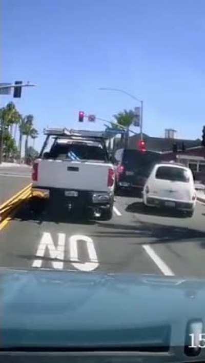 Road Raging truck driver thought he could beat up the little Guy