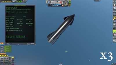 Starship reentery, skydiving maneuver for precision landing on a drone ship! Using kerbal os