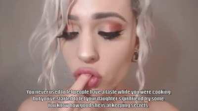 Sharing secrets with your daughter's girlfriend is just a bonding experience! Not cheating!