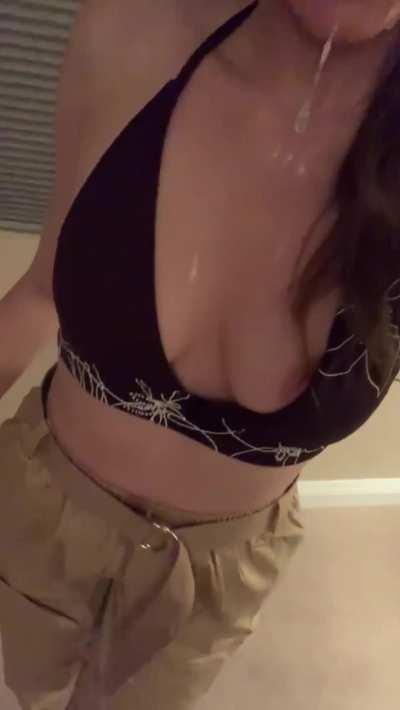 Showing off my reward after getting face fucked 😍💦