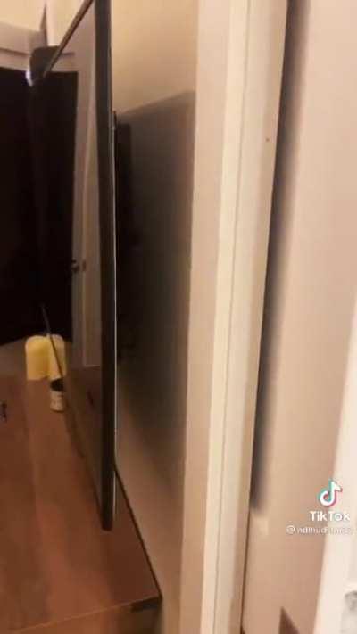 Hung up TV and now pocket door is broken