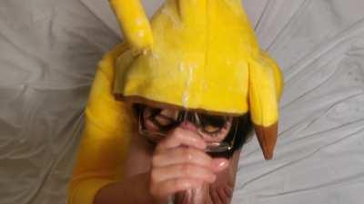 (Pokémon pikachu cosplay) pika pika pikacumshots 💦