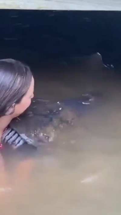 this woman caught a really big fish