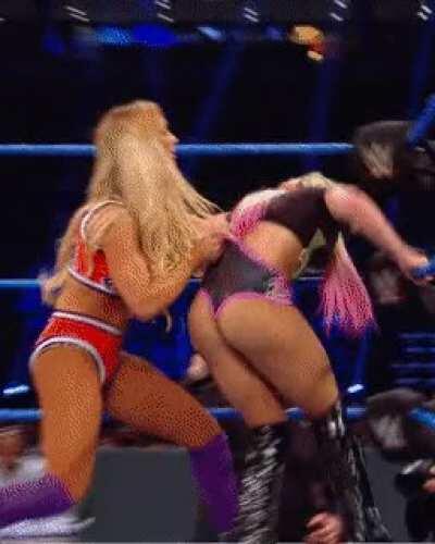 Alexa Bliss gets a slow motion wedgie