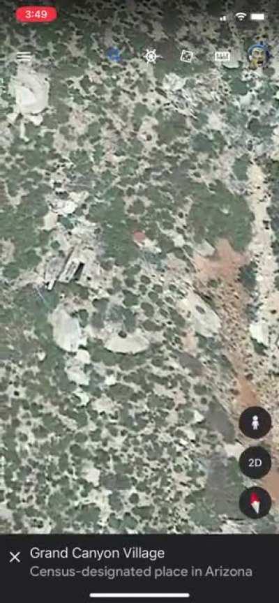 Supposed Egyptian structure in the Grand Canyon. Google Earth