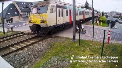 Scooter driver with a deathwish, train driver had to change his pants