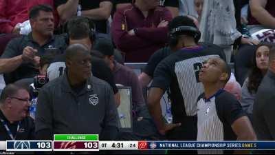 [Highlight] Porzingis t-bags Donovan Mitchell for the rebound and gets away with it as the play gets challenged but is unsuccessful