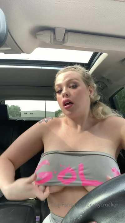 In the car (More nudes in comments)