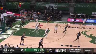 [Highlight] Durant tries to draw a foul on Tucker, launches an airball, then doesn't hustle back as Tucker scores in transition