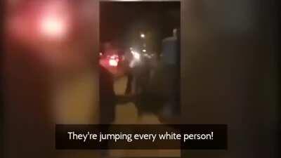 black rioters hunting down Whites and beating them
