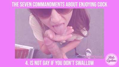 The sevent commandments about enjoying cock