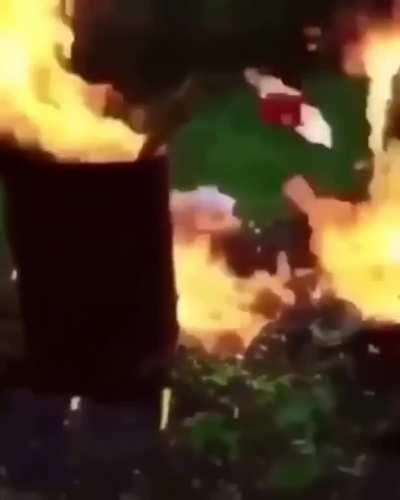 Using oil on an open flame