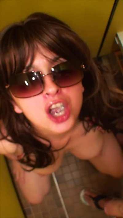 Changing Booth Cum Swallow at a Public Pool [f][OC]