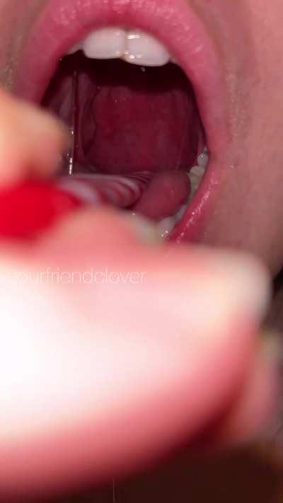 Close up on my watery little throat