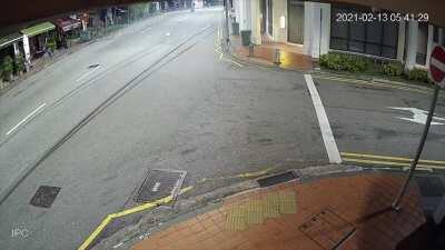 Speeding car crashes and bursts into flames