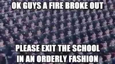 A fire broke out in school