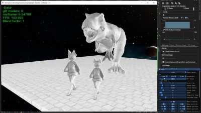 Dinosaur model animation transitioning/blending