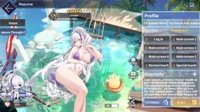 Unzen shlicking herself and all other hidden interactions in her swimsuit L2D