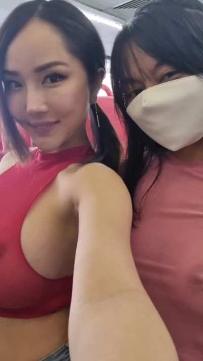 My friend and I (I'm on the left) are two needy sluts looking for attention when we go out...